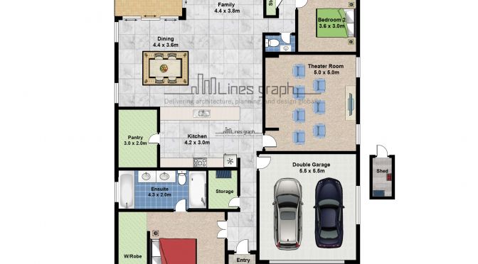 2D Textured Floor Plan work sample 8