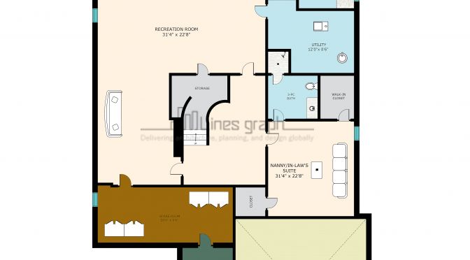 2D Colored Floor Plan work sample 4